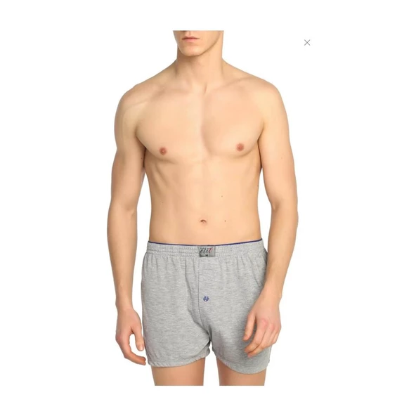 6'Lı Tutku Elit Havlu Bel 1101 Düğmeli Erkek Boxer  Gri S