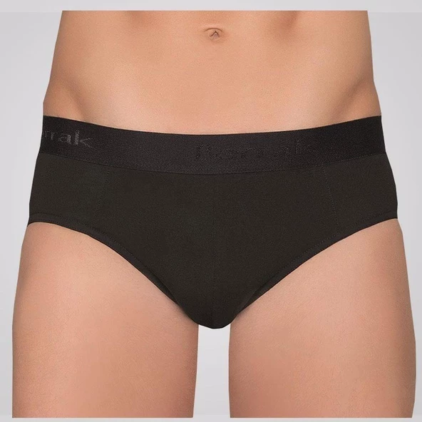 Berrak 1071 Beli Lastikli Pamuklu Erkek Külot Slip 6'Lı   Siyah L