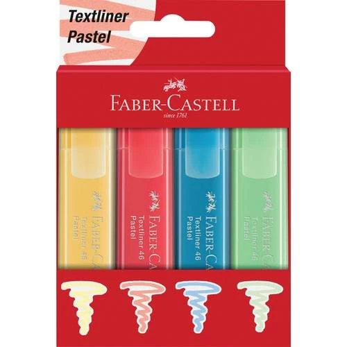 Faber-Castell Fosforlu Kalem 46 Pastel R 4'lü Karton Kutu 6108