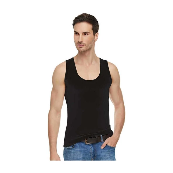 3'Lü TUTKU ELİT 1201 Modal Elastan Erkek Atlet  Siyah 2XL ürün görseli