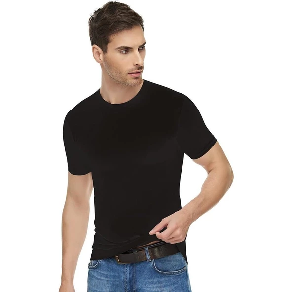 3'Lü TUTKU Elit Elastan Sıfır Yaka Fanila 1301  XL Siyah
