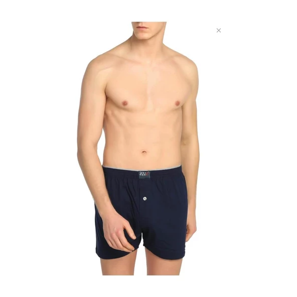 6'Lı Tutku Elit Havlu Bel 1101 Düğmeli Erkek Boxer  Lacivert 2XL