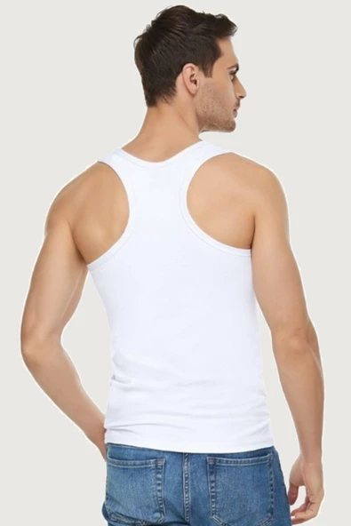 6'Lı TUTKU ELİT 1304 Erkek Rambo Atlet  Beyaz XL - 1