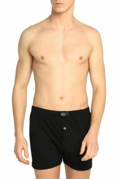 6'Lı Tutku Elit Havlu Bel 1101 Düğmeli Erkek Boxer  XL Siyah