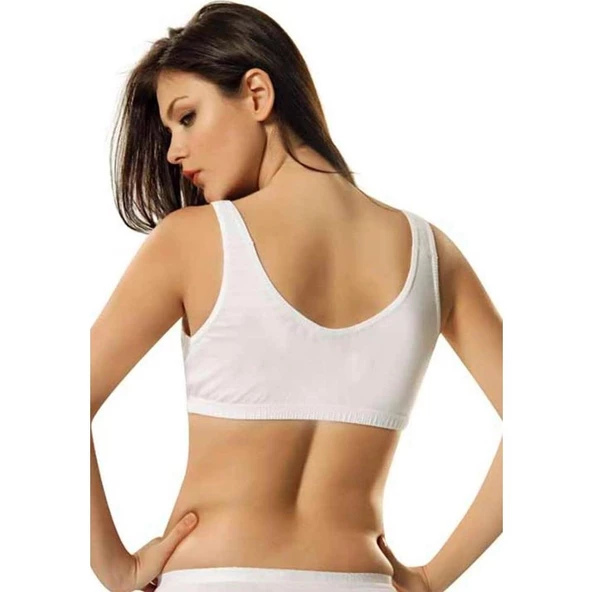3'Lü Namaldı 205 Kadın Body Sütyen %100 Pamuk Beyaz 85B - 2