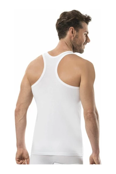 Jiber Erkek Likralı Rambo Atlet 3'lü Paket - 136  Beyaz XL - 2