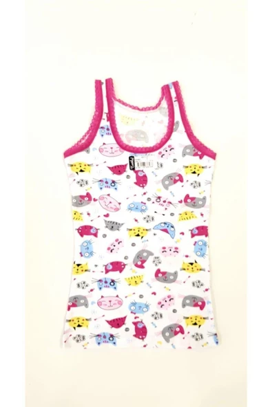 Tutku 0848 Kız Çocuk Elastan Empirme Geniş Askı Atlet 12 Adet  Karışık Renk 3 (5-6 YAŞ) ürün görseli