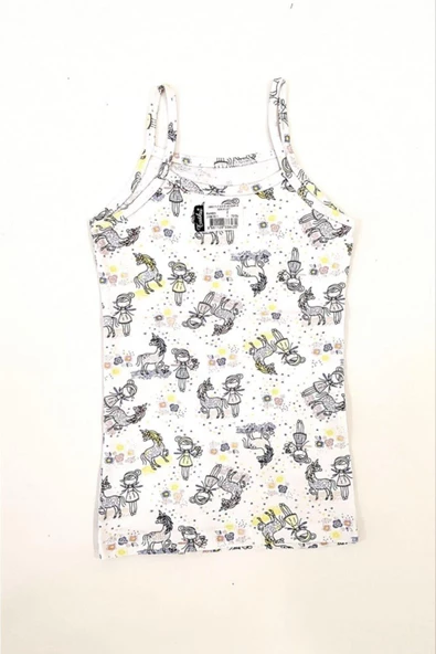 Tutku Kız Çocuk Elastan Empirme İp Askı Atlet 6 Adet  Karışık Renk 3 (5-6 YAŞ) - Resim 4