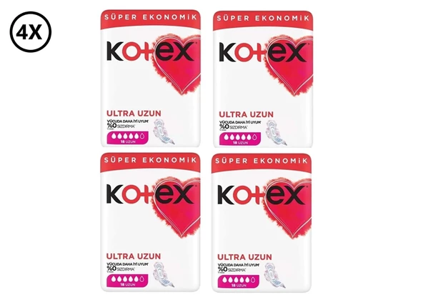 Kotex Ultra Uzun 18 Uzun Hijyenik Ped X 4 Adet