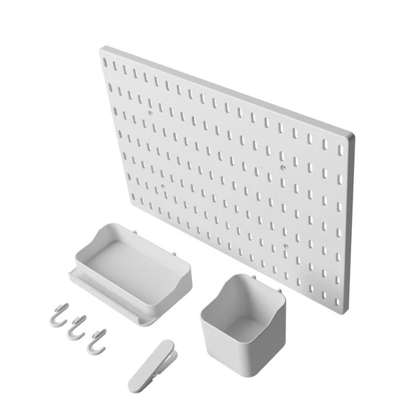 Plastik Delikli 7 Parçalı Organizer Levha Duvara Sabitlenebilir Çok Amaçlı Anahtarlık Pano 40x28 cm - 6