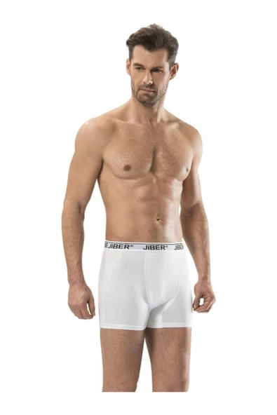 Jiber Erkek Likralı Boxer 6'lı Paket - 156  Beyaz L