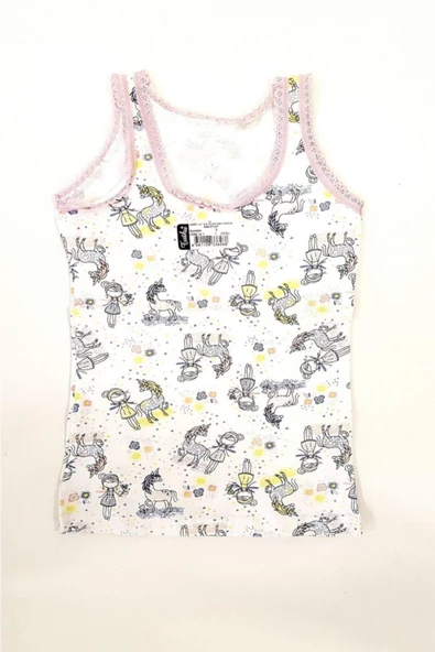 Tutku 0848 Kız Çocuk Elastan Empirme Geniş Askı Atlet 12 Adet  Karışık Renk 3 (5-6 YAŞ) - Resim 6