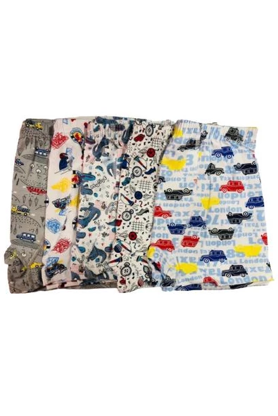 Tutku 0254 Erkek Çocuk Empirme Desenli Boxer 6 Adet  Karışık Renk 4 (7-8 YAŞ)