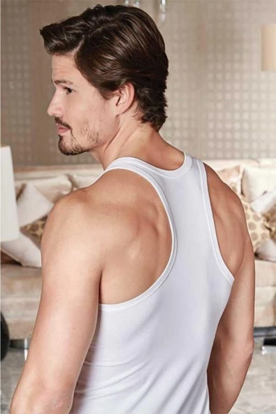 Berrak Erkek Ribana  Rambo Atlet 6'Lı Paket - 1015  Beyaz XL - Resim 2