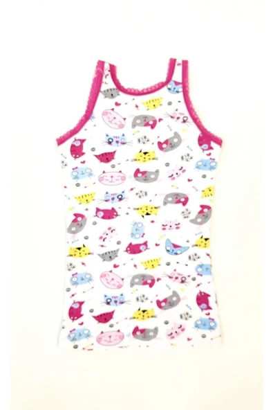 Tutku 0848 Kız Çocuk Elastan Empirme Geniş Askı Atlet 12 Adet  Karışık Renk 5 (9-10 YAŞ) - Resim 2