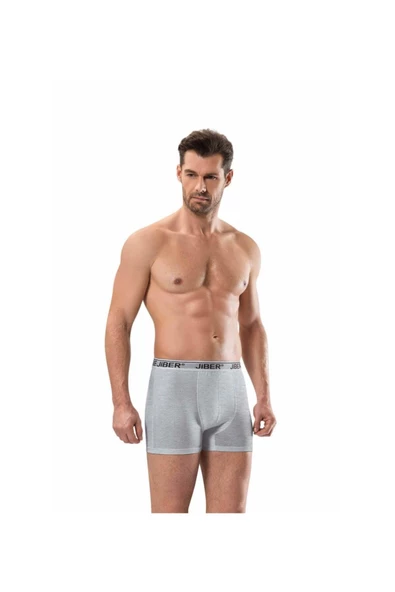 Jiber Erkek Likralı Boxer 6'lı Paket - 156  Gri 2XL - Resim 2