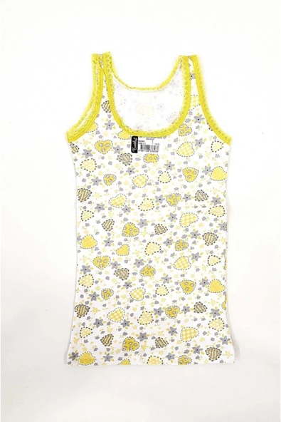 Tutku 0848 Kız Çocuk Elastan Empirme Geniş Askı Atlet 12 Adet  Karışık Renk 4 (7-8 YAŞ) - Resim 4