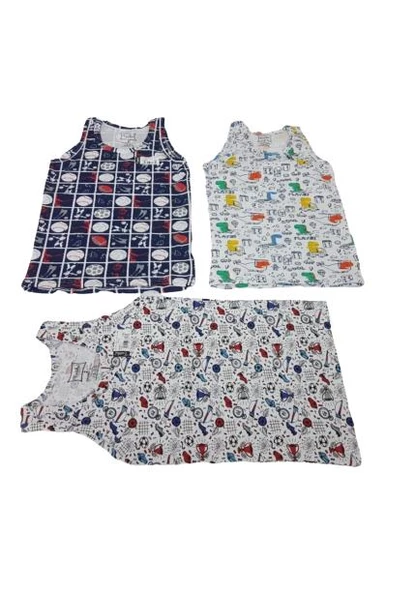 Tutku 0256 Erkek Çocuk Elastan Empirme Atlet 12 Adet  Karışık Renk 5 (9-10 YAŞ) - Resim 3