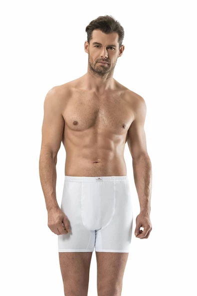 Jiber Erkek Paçalı Boxer 6'Lı Paket - 108   Beyaz L