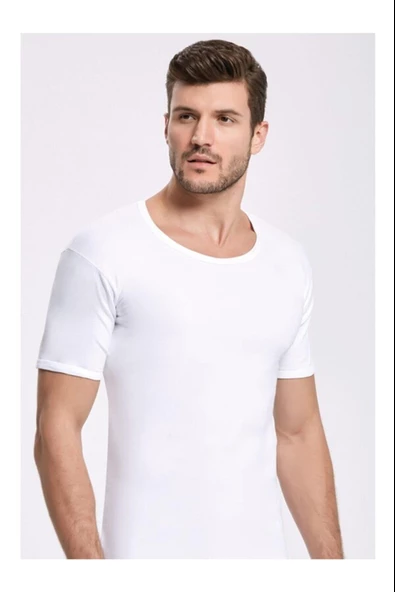 İlke Erkek Açık Yaka Fanila 102 - 6 Adet  Beyaz L - Resim 2