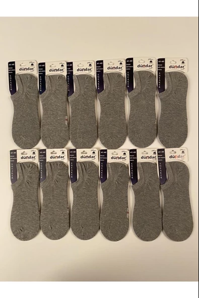 Dündar Erkek Plus Sneaker Çorap - 12 Adet  Gri 41-45