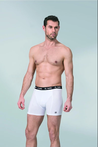 Namaldi Erkek Pamuk'lu Likralı Boxer 1135 - 3 Adet  Beyaz XL - 2
