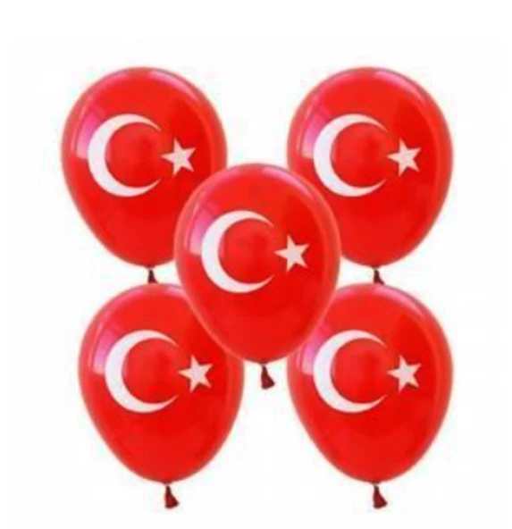 Kikajoy Ay Yıldızlı Bayraklı Balon 100Lü