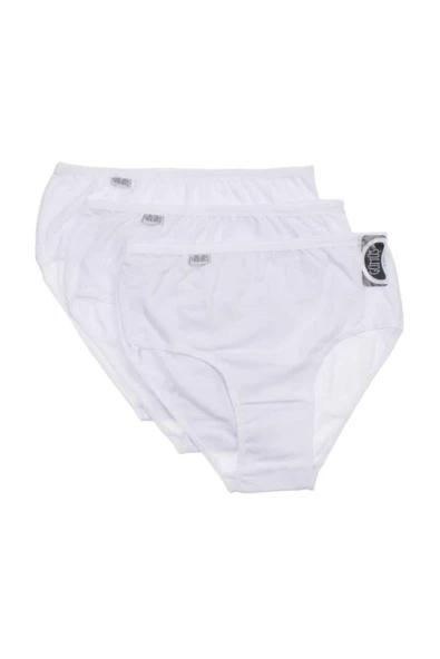 Gümüş Kadın İnce Lastikli Likralı Bato Külot 3042/3043 - 6 Adet  Beyaz L - Resim 3