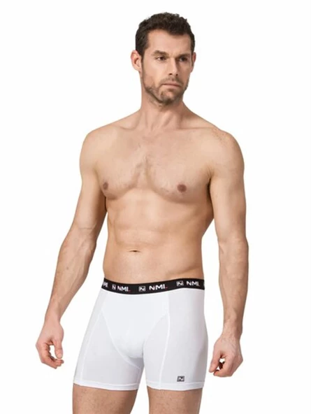 Namaldi Erkek Pamuk'lu Likralı Boxer 1135 - 3 Adet  Beyaz XL