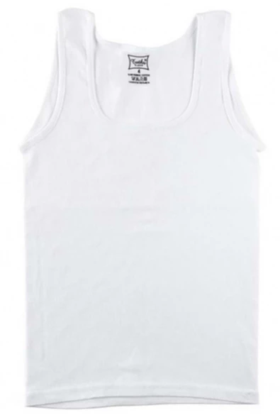 Tutku Kız Çocuk Geniş Askılı Saten Biyeli Atlet 0188 - 6 Adet  Beyaz 4 (7-8 YAŞ) ürün görseli