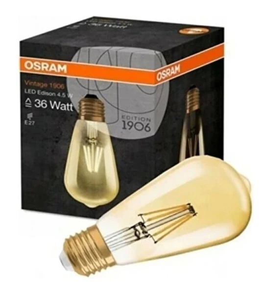 Osram Led Vintage Edison 4.5 W E27 (normal duy) Sarı Işık Rustik Ampul