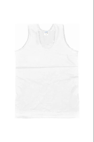 Seher Kız Çocuk Pamuklu Kaşkorse Atlet 0045 - 6 Adet  Beyaz 5 (9-10 YAŞ) ürün görseli