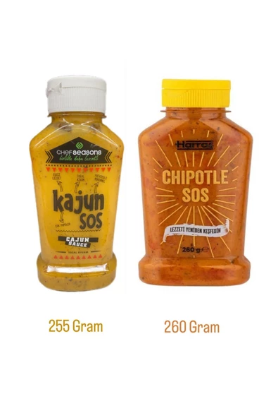 Chef Seasons 260 Gram Chipotle Sos Ve 255 Gram Kajun Sos Paketi Ikili Fırsat Ürünü