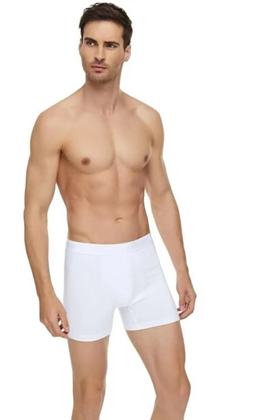 Tutku Elit Erkek Modal Likralı Boxer 1251 - 9 Adet  Beyaz 2XL