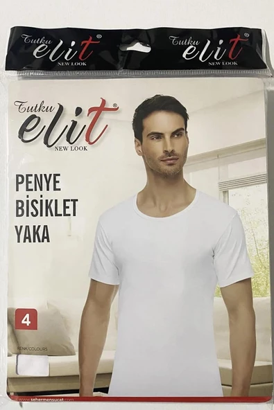 Tutku Elit Erkek Bisiklet Yaka Penye Atlet Fanila 1002 - 3 Adet  Beyaz 2XL - Resim 2