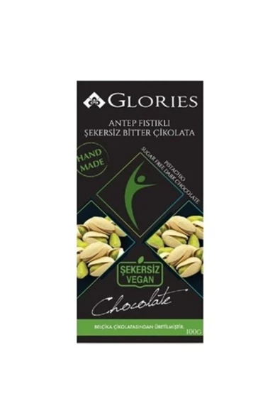 Glories Şekersiz Antep Fıstıklı Bitter Tablet 100 gr