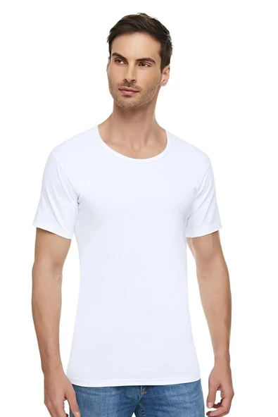 Tutku Elit Erkek Bisiklet Yaka Penye Atlet Fanila 1002 - 9 Adet  Beyaz XL