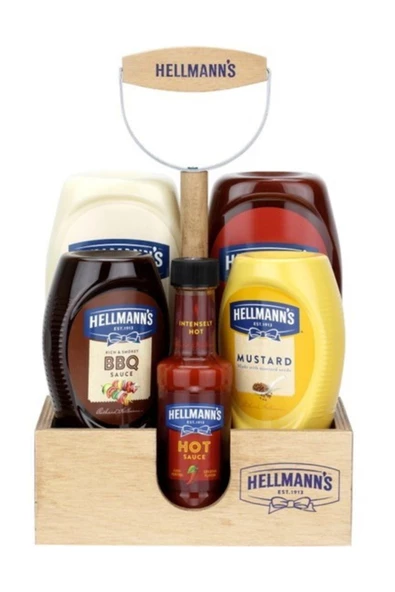 Hellmann's 5'li Sos Paketi Ahşap Tepsi Hediyeli