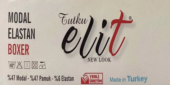 Tutku Elit Erkek Modal Likralı Boxer 1251 - 9 Adet  Siyah M - Resim 4