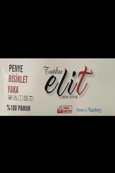 Tutku Elit Erkek Bisiklet Yaka Penye Atlet Fanila 1002 - 3 Adet  Beyaz 2XL - Resim 4