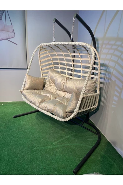 Bahçevari İkili Rattan Salıncak - 2
