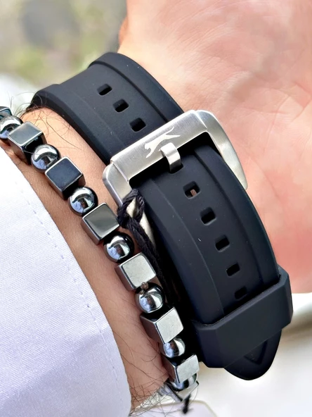 Slazenger SL.9.2385.2.01 Silikon Kordon Erkek Kol Saati - Resim 4