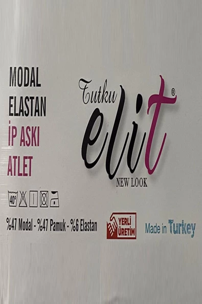 Tutku Elit Kadın Modal Likralı İp Askılı Atlet 2001- 3 Adet  Siyah S - Resim 4