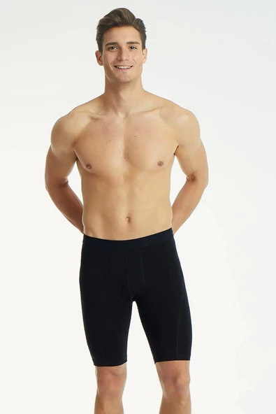 Tutku Elit Erkek Likralı Uzun Boxer - 6 Adet  XL Siyah