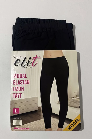 Tutku Elit Kadın Modal Likralı Uzun Tayt 2101 - 6 Adet   Siyah S - 3