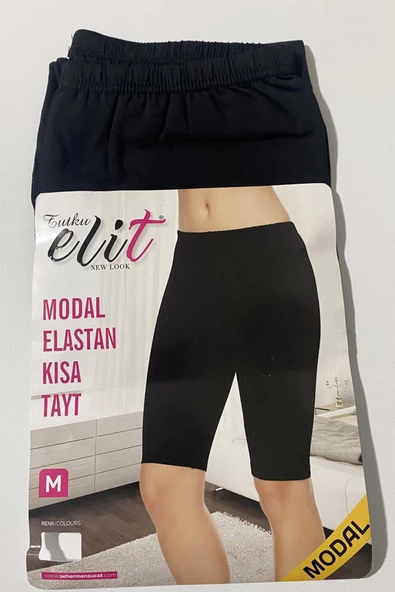 Tutku Elit Kadın Modal Likralı Kısa Tayt 2103 - 2 Adet   XL Siyah - 3