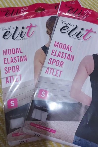 Tutku Elit Kadın Modal Likralı Spor Geniş Askılı Atlet 2003 - 6 Adet  Siyah L - Resim 3