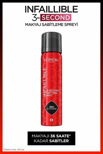 Loreal Paris Infaillible 3-Second Makyaj Sabitleme Spreyi 75 ml