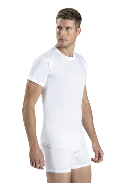 Jiber Erkek Pamuklu Sıfır Yaka Fanila Atlet 104 - 9 Adet  Beyaz 2XL - Resim 2