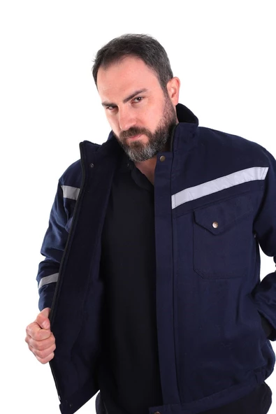 ESER - 7-7 Gabardin İçi Polarlı Mont -Lacivert - 3